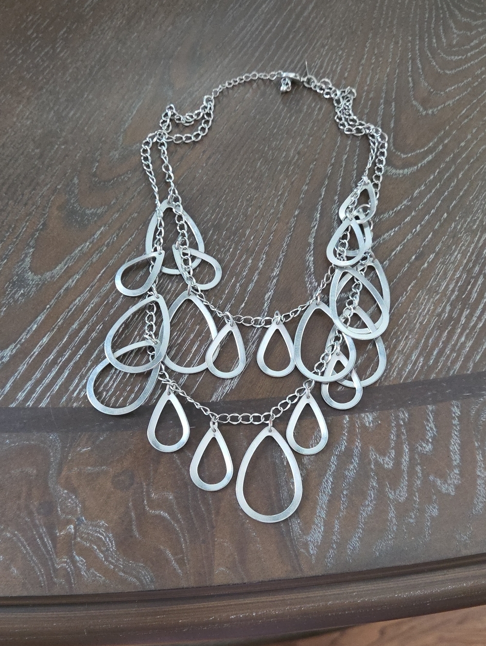 Silver Teardrop Multi-Layer Necklace - Women Jewelry